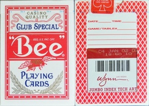 윈덱 논보드 레드(Wynn Deck Bee Playing cards non-board Red)