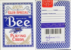 윈덱 논보드 블루(Wynn Deck Bee Playing cards non-board Blue)