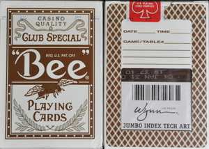 윈덱 논보드 브라운(Wynn Deck Bee Playing cards non-board Brown)